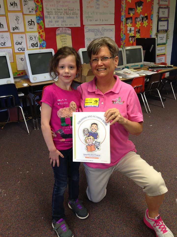 PSI member Ginny Wortz of Evansville Pet Sitters participates in career day at a local school.